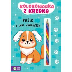 PIESEK I INNE ZWIERZĘTA. KOLOROWANKA Z KREDKĄ
