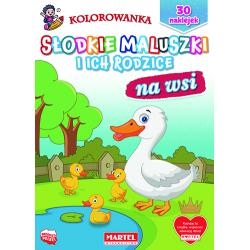 NA WSI. SŁODKIE MALUSZKI I ICH RODZICE. KOLOROWANKA Z NAKLEJKAMI