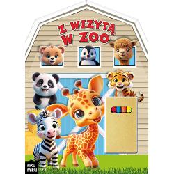 Z WIZYTĄ W ZOO. KOLOROWANKA Z KREDKAMI