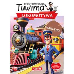 LOKOMOTYWA Z NAKLEJKAMI. KOLOROWANKI TUWIMA