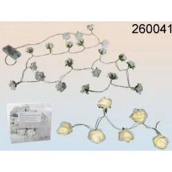 LAMPKI LED Z BIAŁYMI MINI RÓŻAMI