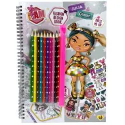 I AM JULIA GLITTER FASHION DESIGN BOOK + KREDKI