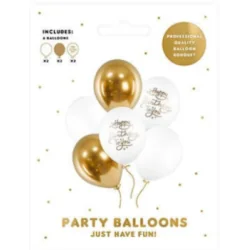 BALONY URODZINOWE HAPPY BIRTHDAY 30 CM STRONG 6 SZTUK