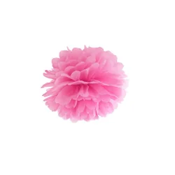 RÓŻOWY POMPON BIBUŁOWY 25 CM OZDOBY NA PRZYJĘCIE