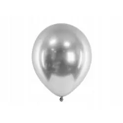 BALONY CHROMOWANE SREBRNE GLOSSY 30 CM 10 SZTUK