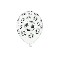 BALONY 30 CM PIŁKA NOŻNA PASTEL BIAŁE ZESTAW 6 SZT
