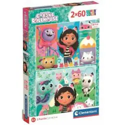 PUZZLE KOCI DOMEK GABI 2x60 ELEMENTÓW SUPER COLOR CLEMENTONI 4+
