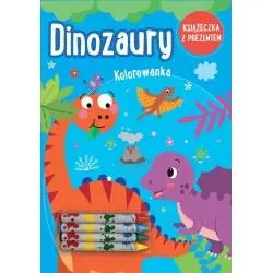 DINOZAURY. KOLOROWANKA Z KREDKAMI