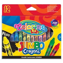 KREDKI ŚWIECOWE JUMBO 12 KOLORÓW COLORINO KIDS