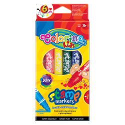 FLAMASTRY DWUSTRONNE Z PIECZĄTKAMI 6 KOLORÓW COLORINO KIDS