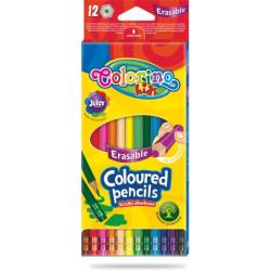 KREDKI OŁÓWKOWE Z GUMKĄ 12 KOLORÓW COLORINO KIDS