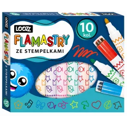 FLAMASTRY ZE STEMPELKAMI 10 KOLORÓW ST. MAJEWSKI