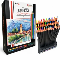 KREDKI OŁÓWKOWE 42 KOLORY W PUDEŁKU LOOZZ ART