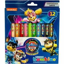 KREDKI BAMBINO JUMBO W DREWNIANEJ OPRAWIE PSI PATROL 12 KOLORÓW