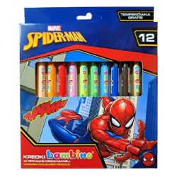 KREDKI GRUBE OŁÓWKOWE BAMBINO SPIDERMAN 12 KOLORÓW