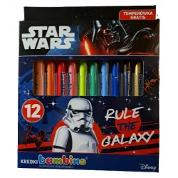 KREDKI OŁÓWKOWE BAMBINO 12 KOLORÓW STAR WARS