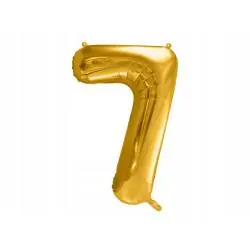 BALON FOLIOWY ZŁOTY CYFRA 7 PARTYDECO