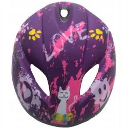 KASK ROWEROWY DZIECIĘCY REGULOWANY ENERO LOVE KITTY 47–49 CM