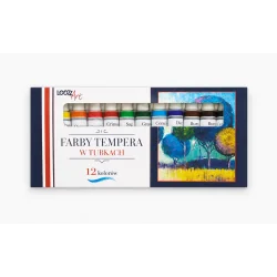 FARBY TEMPERA W TUBKACH 12 KOLORÓW LOOZZ ART