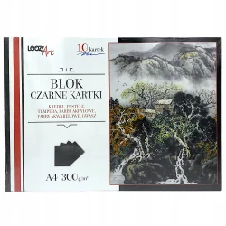 BLOK ARTYSTYCZNY A4 10 CZARNYCH KARTEK LOOZZ ART