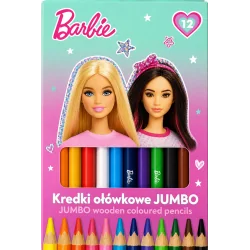KREDKI OŁÓWKOWE TRÓJKĄTNE BARBIE JUMBO 12 KOLORÓW ST. MAJEWSKI