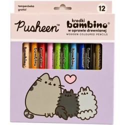 KREDKI OŁÓWKOWE BAMBINO PUSHEEN 12 KOLORÓW