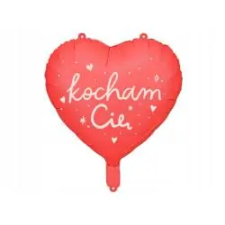 BALON FOLIOWY SERCE CZERWONY KOCHAM CIĘ 45 CM