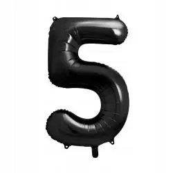 BALON FOLIOWY CYFRA 5 CZARNY 85 CM NA HEL