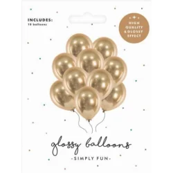 BALONY GLOSSY 30CM ZŁOTE 10 SZTUK