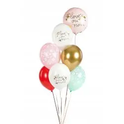 BALONY LATEKSOWE LOVE YOU MOM DZIEŃ MATKI 30 CM 6 SZT