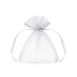 WORECZKI Z ORGANZY BIAŁE 10 CM PARTY DECO 10 SZTUK
