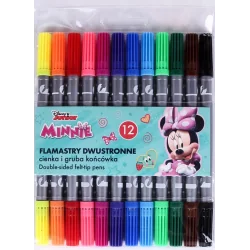 FLAMASTRY DWUSTRONNE MYSZKA MINNIE 12 KOLORÓW