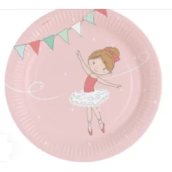 TALERZYKI PAPIEROWE BALLERINA 23 CM 8 SZT