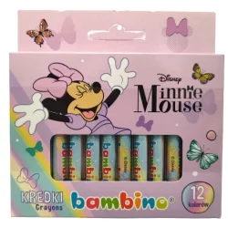 KREDKI WOSKOWE MINNIE MOUSE 12 KOLORÓW ST. MAJEWSKI