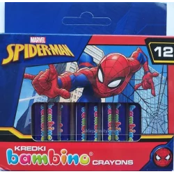 KREDKI WOSKOWE BAMBINO SPIDER-MAN 12 KOLORÓW ST. MAJEWSKI