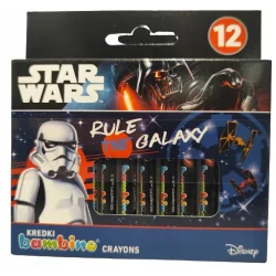 KREDKI ŚWIECOWE BAMBINO STAR WARS 12 KOLORÓW ST. MAJEWSKI