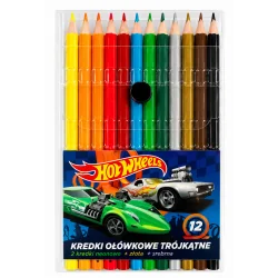 KREDKI OŁÓWKOWE TRÓJKĄTNE HOT WHEELS 12 KOLORÓW ST. MAJEWSKI