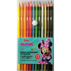 KREDKI OŁÓWKOWE MYSZKA MINNIE 12 KOLORÓW ST. MAJEWSKI