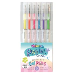 DŁUGOPISY ŻELOWE PASTELOWE 6 KOLORÓW COLORINO KIDS
