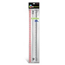 LINIJKA ALUMINIOWA 30 CM Z PODKŁADEM ANTYPOŚLIZGOWYM