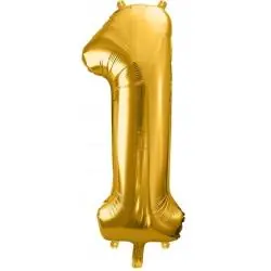 BALON FOLIOWY CYFRA 1 ZŁOTY 86 CM URODZINY ROCZEK