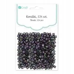 KORALIKI LITERKI CZARNE NEONOWE 124 SZT DEKORACJE