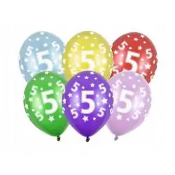 BALONY LATEKSOWE 5 URODZINY 6 SZT 30 CM DEKORACJA IMPREZOWA