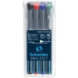 ZESTAW FOLIOPISÓW MAXX 222 F 0,7MM 4 KOLORY SCHNEIDER