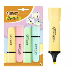 ZAKREŚLACZ FLAT PASTEL HIGHLIGHTER 4 KOLORY BIC