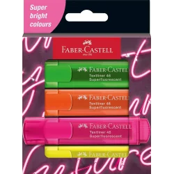 ZAKREŚLACZ SUPER NEON 4 KOLORY FABER-CASTELL