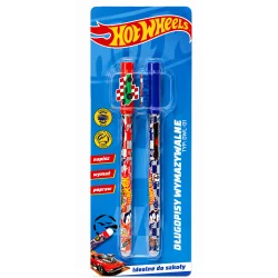 DŁUGOPIS WYMAZYWALNY Z GUMKĄ NIEBIESKI 2 SZTUKI HOT WHEELS ST. MAJEWSKI
