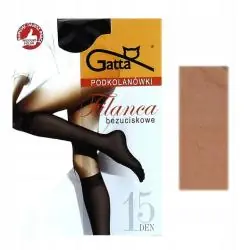 PODKOLANÓWKI GATTA FILANCA 15 DEN BEZUCISKOWE BEŻOWE 2 PARY