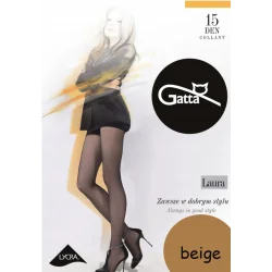 RAJSTOPY GATTA LAURA 15 DEN LYCRA GŁADKIE BEIGE ROZMIAR 2 S