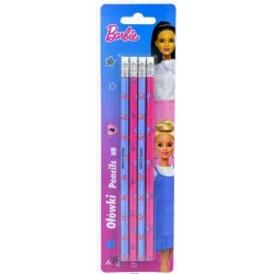 OŁÓWKI HB Z GUMKĄ 4 SZTUKI BARBIE